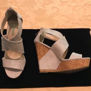 BCBG Cork wedges
